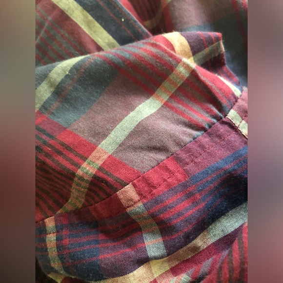 Stoneriver Outfitters Shirt Plaid Mens Large Button Down Purple Blue Long Sleeve - Picture 6 of 6